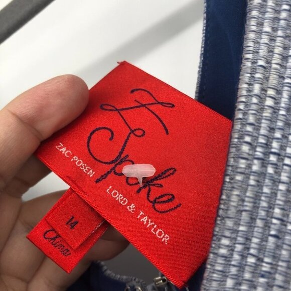 Z spoke Zac Posen Lord  & Taylor blue skater dress - Picture 2 of 13